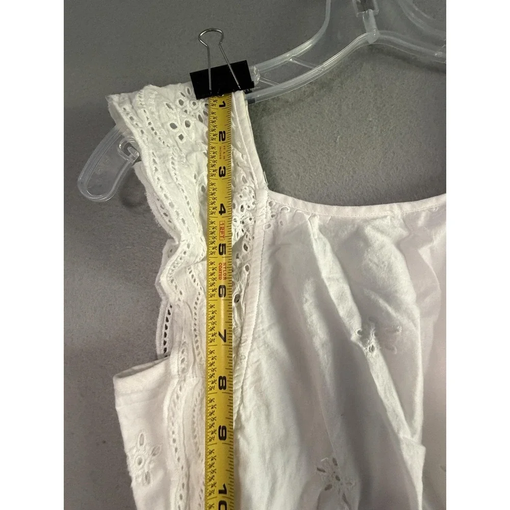 Justice Dress Girls 12 White Eyelet Lace Sleeveless Long Cotton Summer Sundress